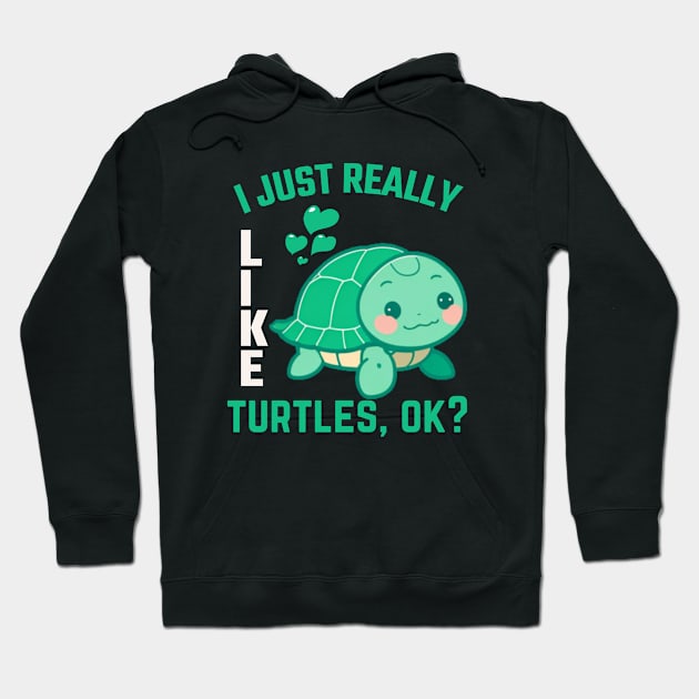 Funny Turtle Lover I Just Really Like Turtles, Ok? Hoodie by BoukMa